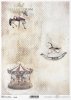 Styl Vintage, przetarte kropki, konik, koń na biegunach, karuzela*Vintage style, frayed dots, horse, rocking horse, carousel